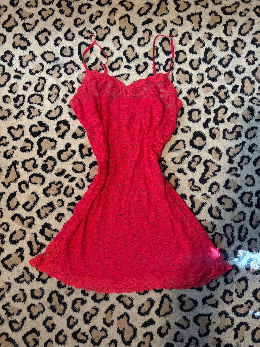 red lace mini dress